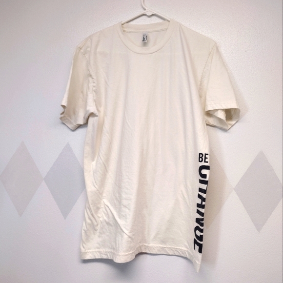 American Apparel Sustainable Edition "Be The Change" cream organic cotton tshirt - Picture 1 of 10